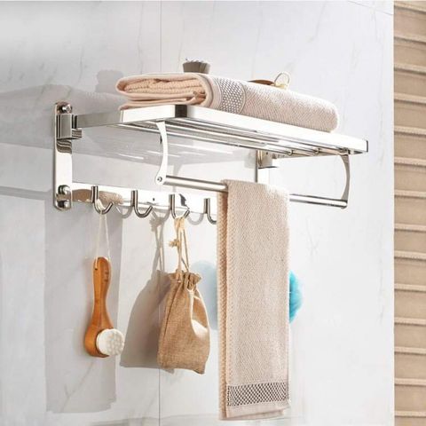 Thanh vắt khăn Inox 340 Hoàng Thiện (Dài 60cm), chống rỉ sét và ăn mòn - HT 882