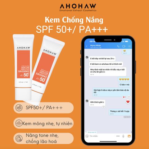  Tinh chất chống nắng Ahohaw Inten-Cure Shilde Plus Sun Essence - SPF 50+/PA+++ ( 50 ml ) 