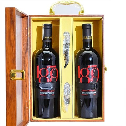 HỘP SƠN MÀI 2 CHAI VANG ĐỎ Italy 1879 RESERVA CABERNET SAUVIGNON