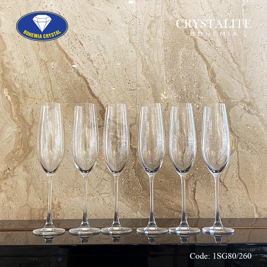 Set 6 ly rượu vang pha lê Tiệp Columba 1SG80/260 260ml