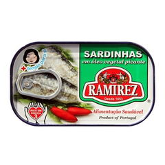 Cá mòi ngâm dầu vị cay Ramirez 125g - Ramirez sardines in vegetable oil 125g