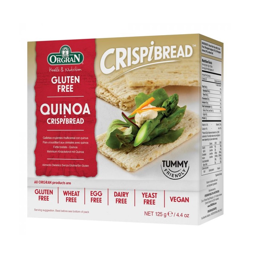 Bánh cracker diêm mạch, đa hạt Orgran - Quinoa Crispibread Hộp 125g