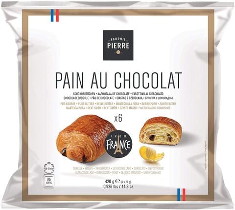 Bánh bột nhào nhân Chocolate đông lanh - PAINS AU CHOCOLAT BRIDOR 70g (6 bánh/ gói)