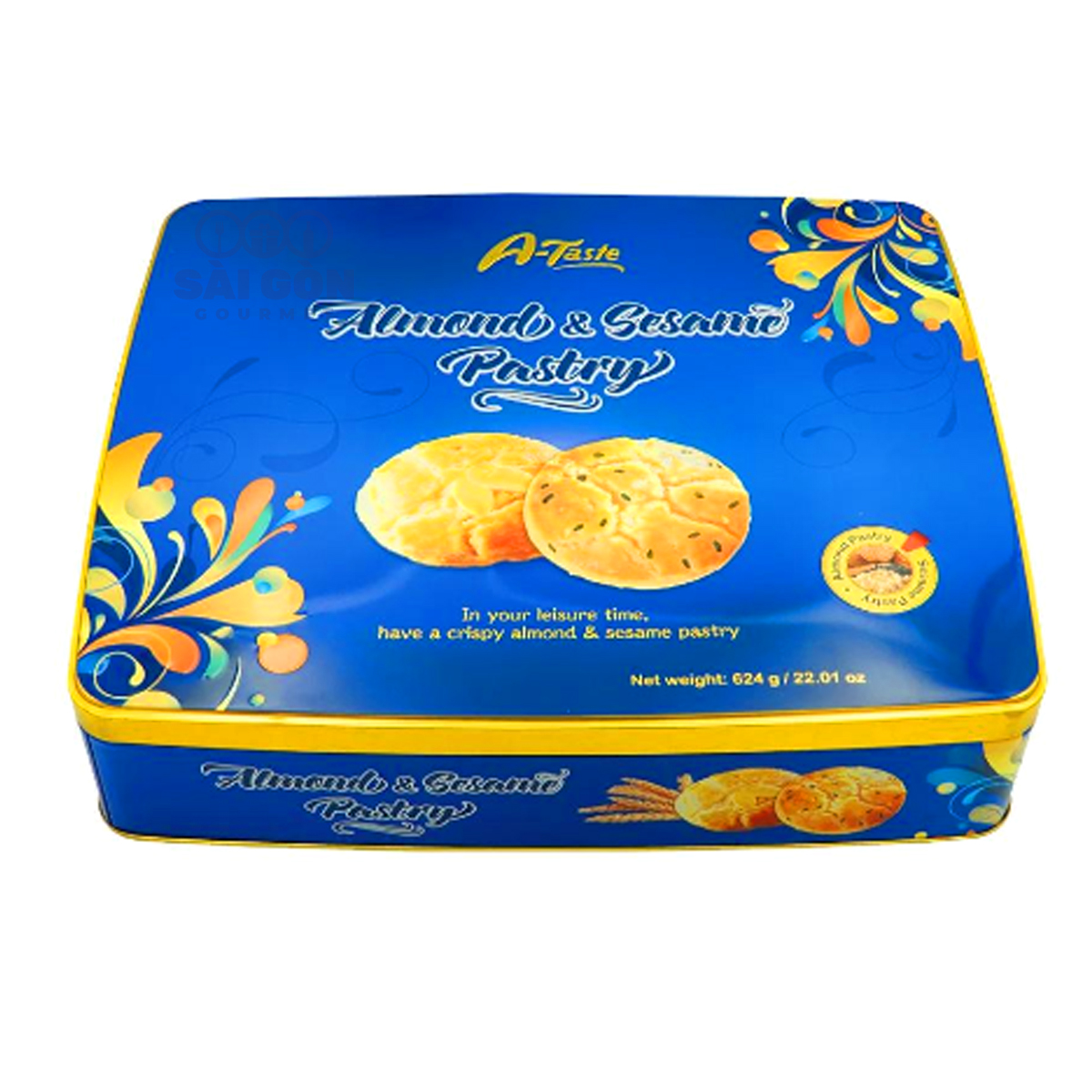 Bánh quy mè và Hạnh nhân A-Taste 624gr (Xanh)