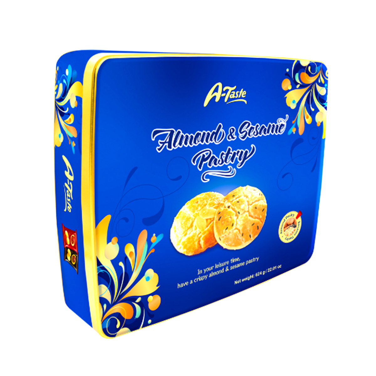 Bánh quy mè và Hạnh nhân A-Taste 624gr (Xanh)