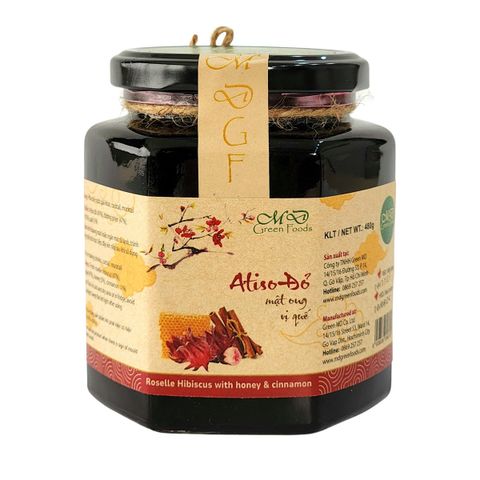Atiso đỏ mật ong vị quế Green Foods - Hũ 480g