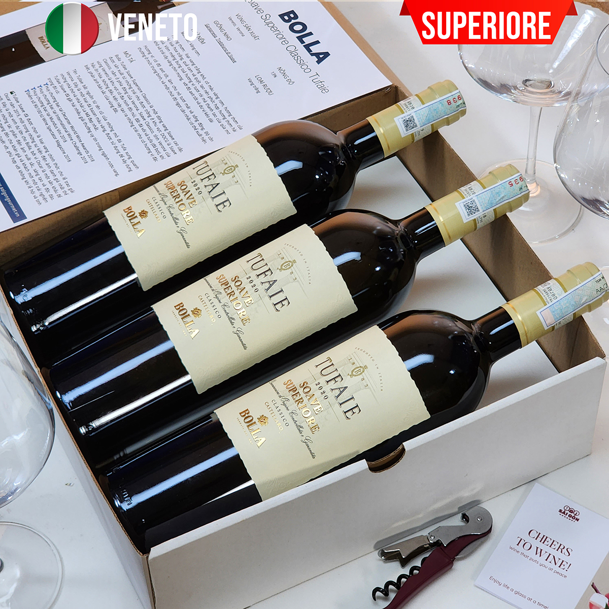 Vang Trắng Italy SOAVE SUPERIORE CLASSICO TUFAIE  - BOX 3