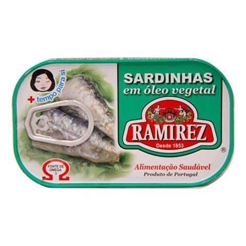 Cá mòi ngâm dầu thực vật Ramirez 125g - Ramirez sardines in vegetable oil 125g