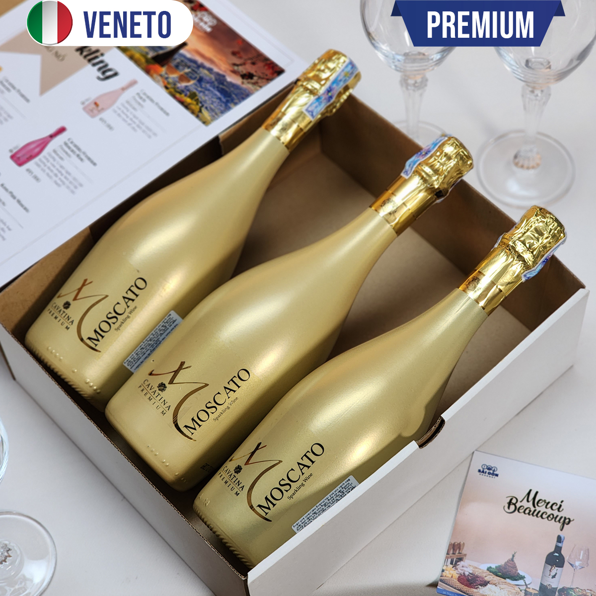 Vang Sparkling Italy CAVATINA PREMIUM MOSCATO - BOX 3