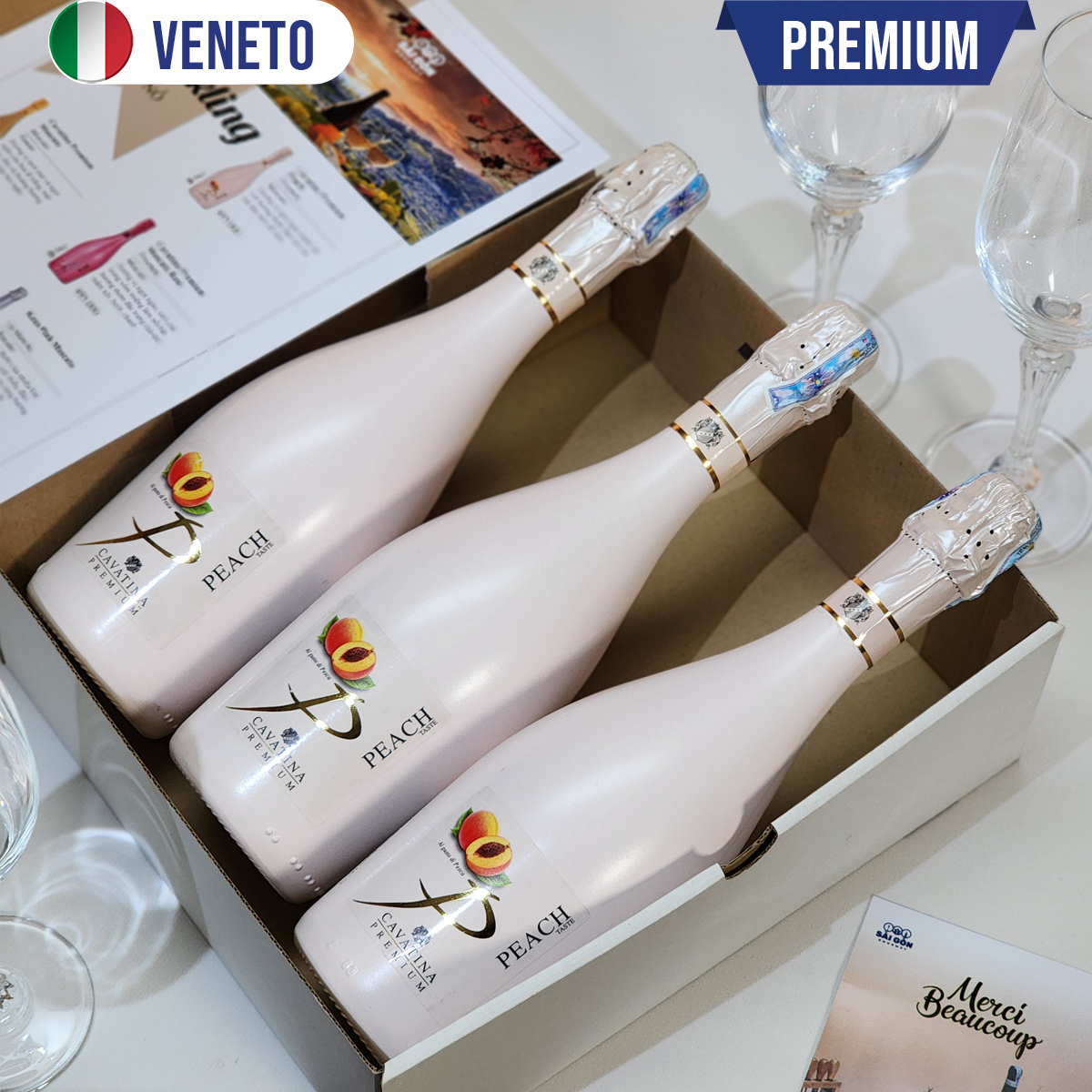 Rượu vang Cavatina Premium Peach Box 3 SaigonGourmet