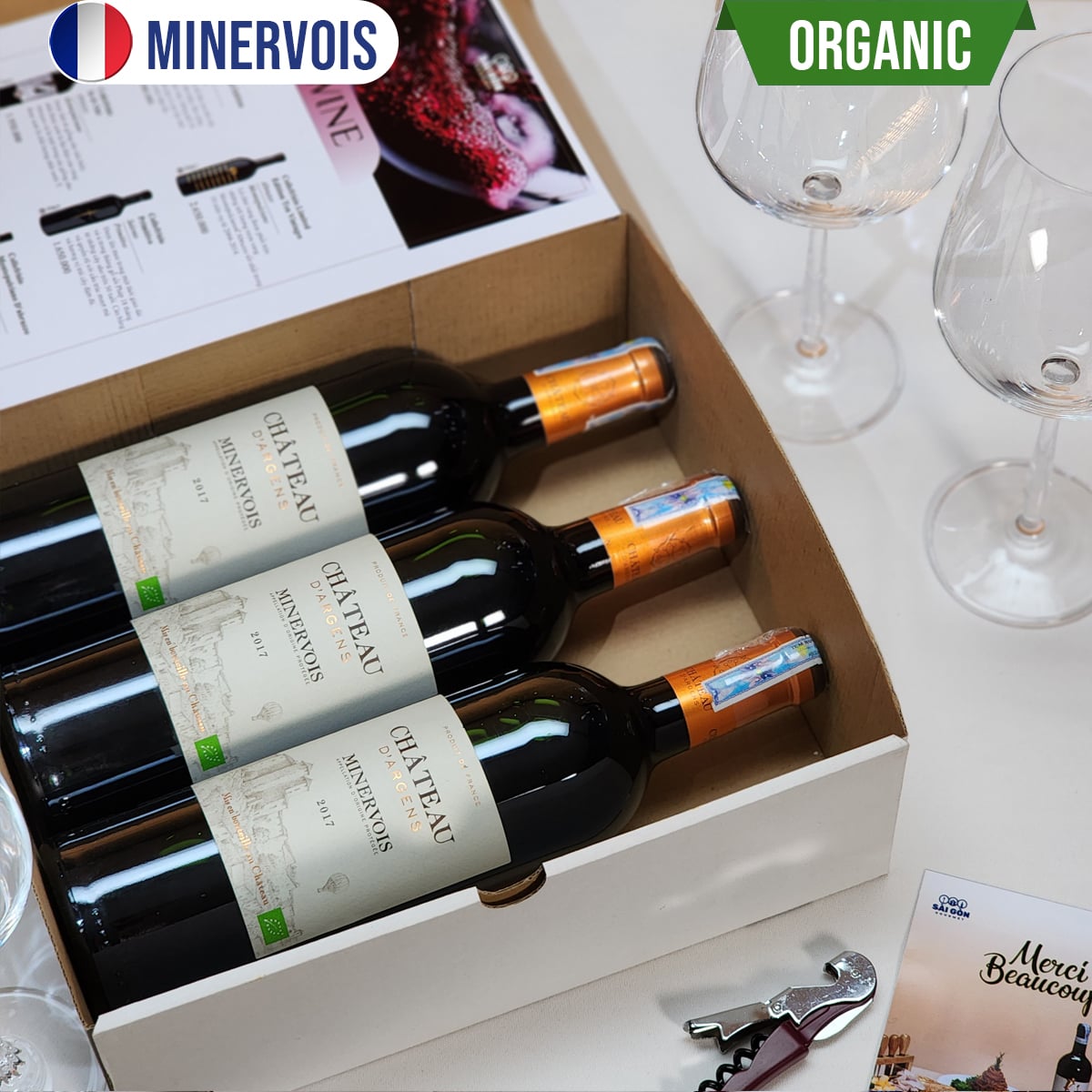 Vang đỏ Pháp CHATEAU D'ARGENT MINERVOIS BIO - BOX 3