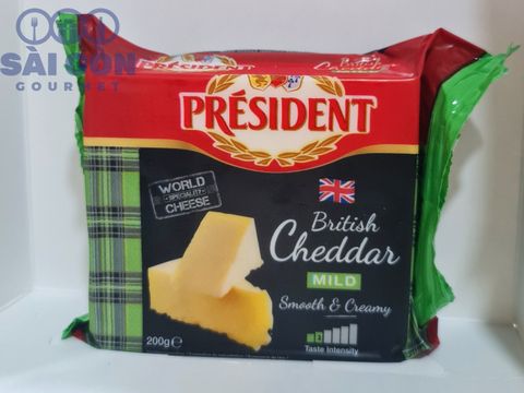 PHÔ MAI PRESIDENT - MILD WHITE CHEDDAR 200g