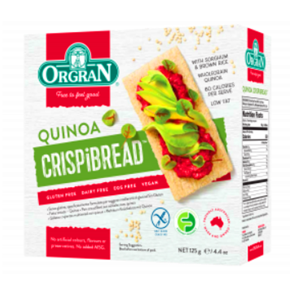 Bánh cracker diêm mạch, đa hạt Orgran - Quinoa Crispibread Hộp 125g