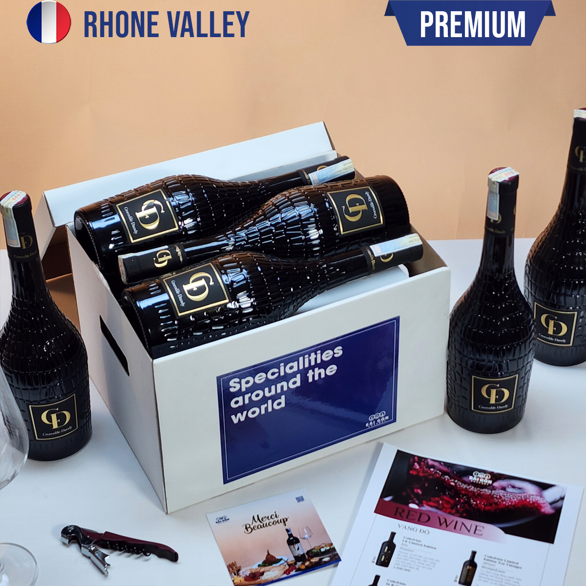 Vang đỏ Pháp CROCODILE DANDY ROUGE - BOX 6