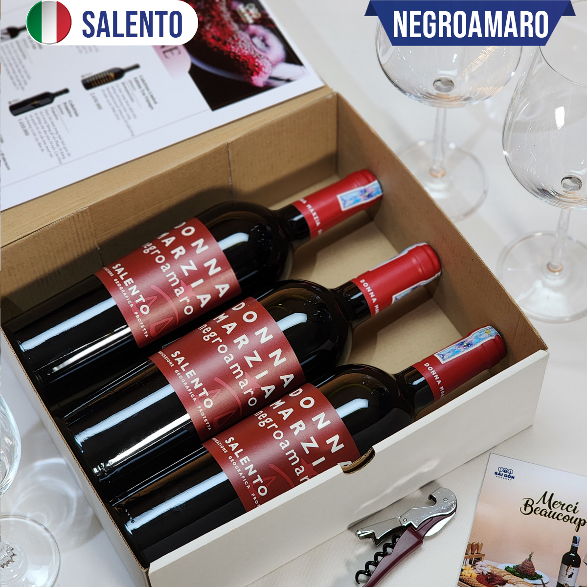 Vang Đỏ Italy DONNA MARZIA NEGROAMARO SALENTO - BOX 6