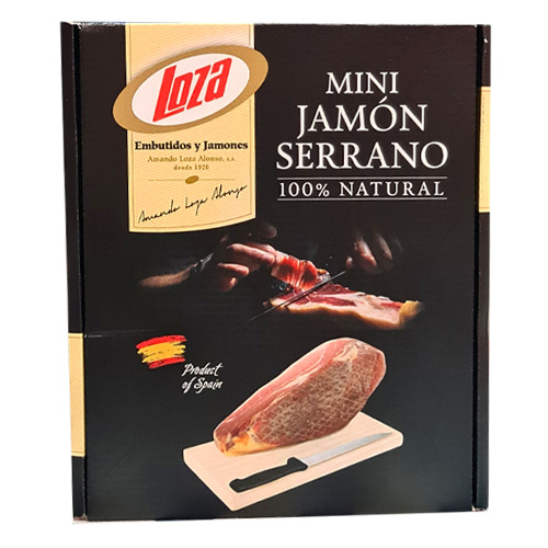 ĐÙI HEO MUỐI MINI SERRANO 100% NATURAL - GIFT BOX SET 1Kg (Bao gồm giá đỡ và dao)