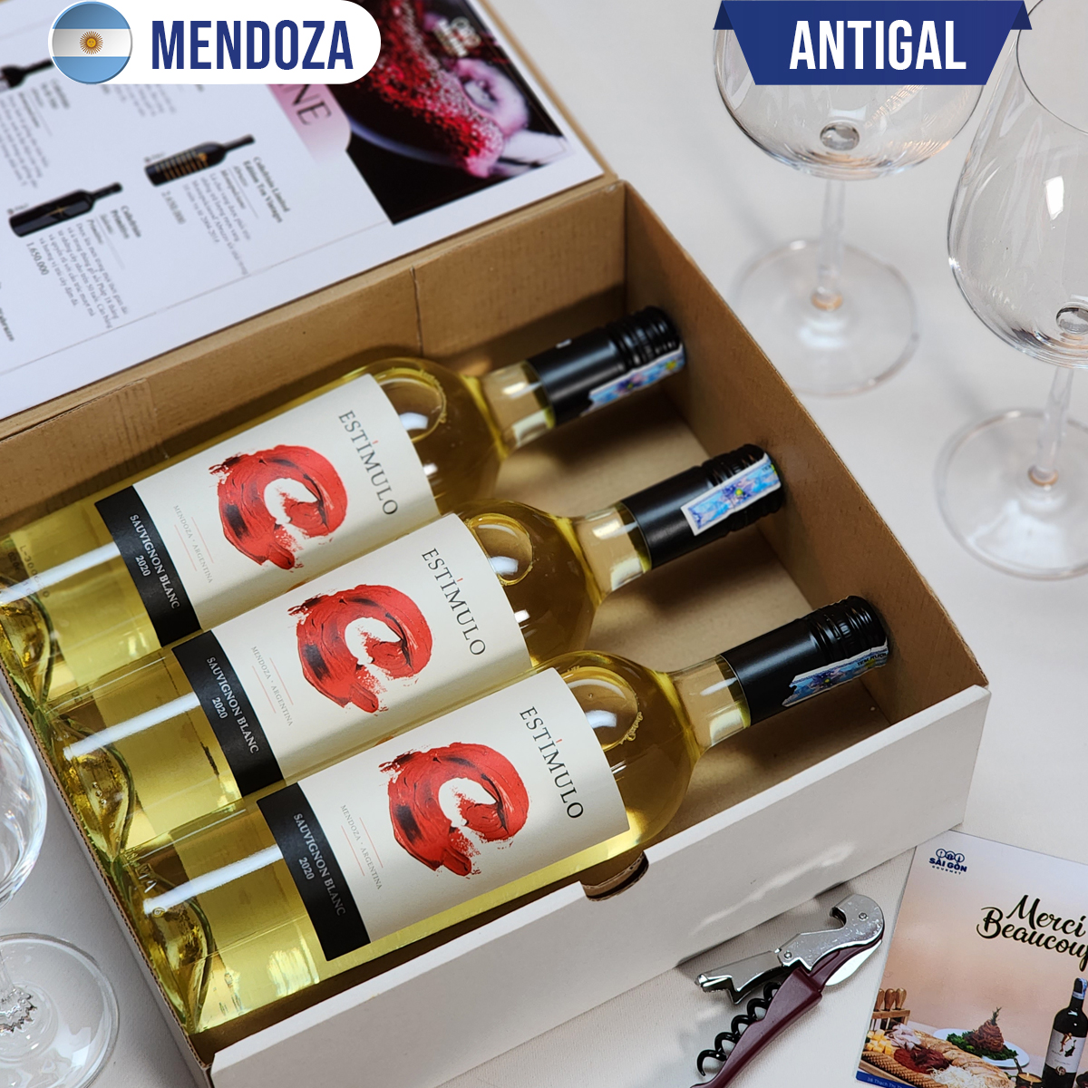 Vang trắng Argentina ESTIMULO SAUVIGNON BLANC 2020 - BOX 3