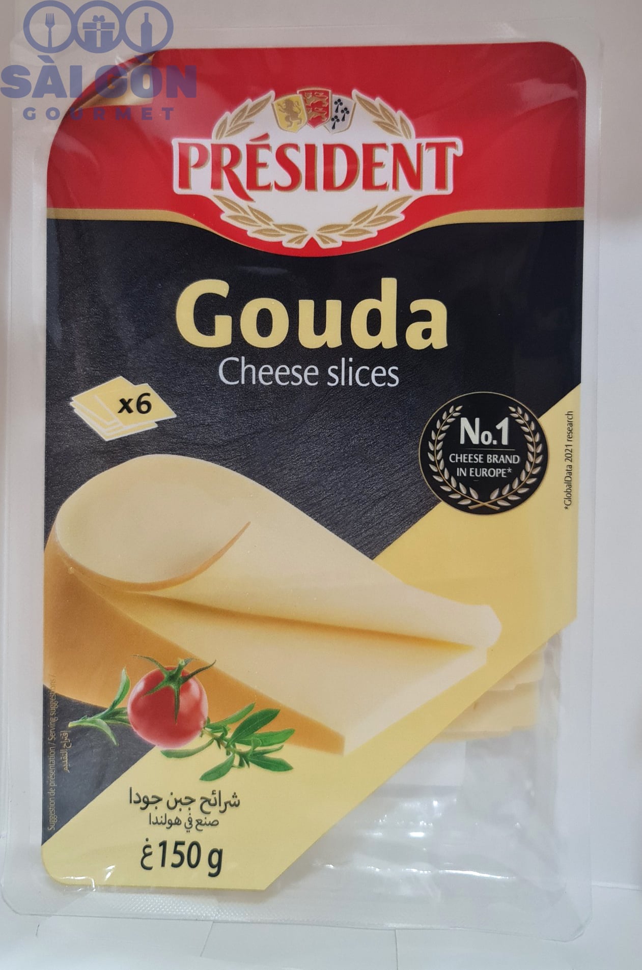 PHÔ MAI LÁT PRESIDENT - GOUDA CHEESE SLICES 150G