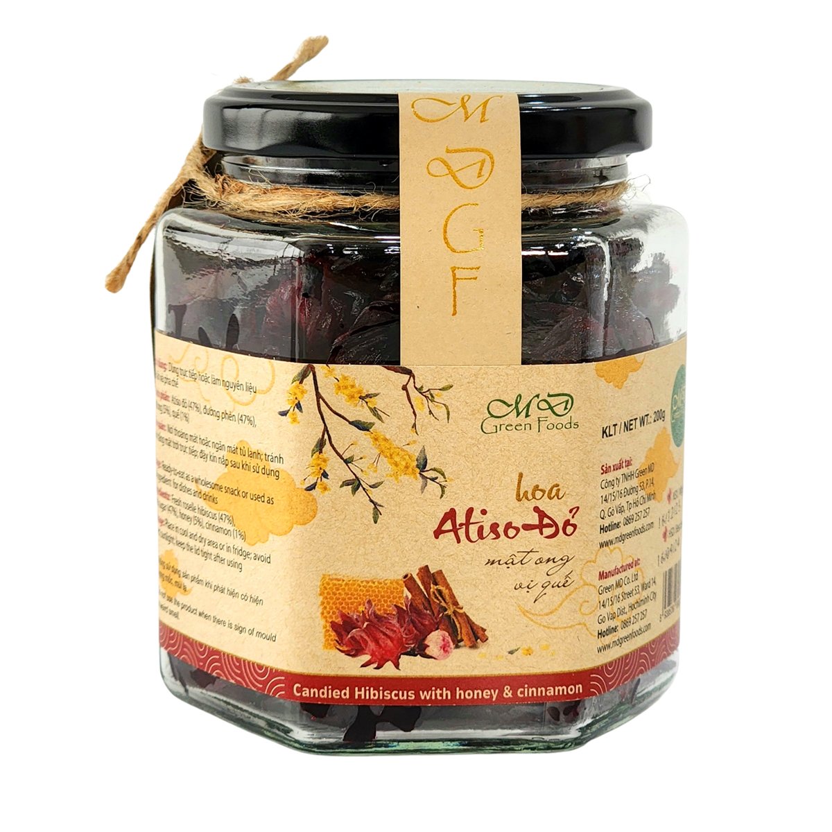 Hoa Atiso đỏ mật ong vị Green Foods - Hủ 200g