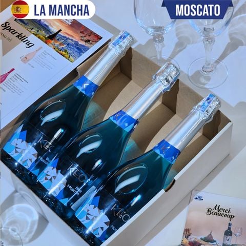 Vang Sparkling Tây Ban Nha KEOS BLUE MOSCATO - BOX 3