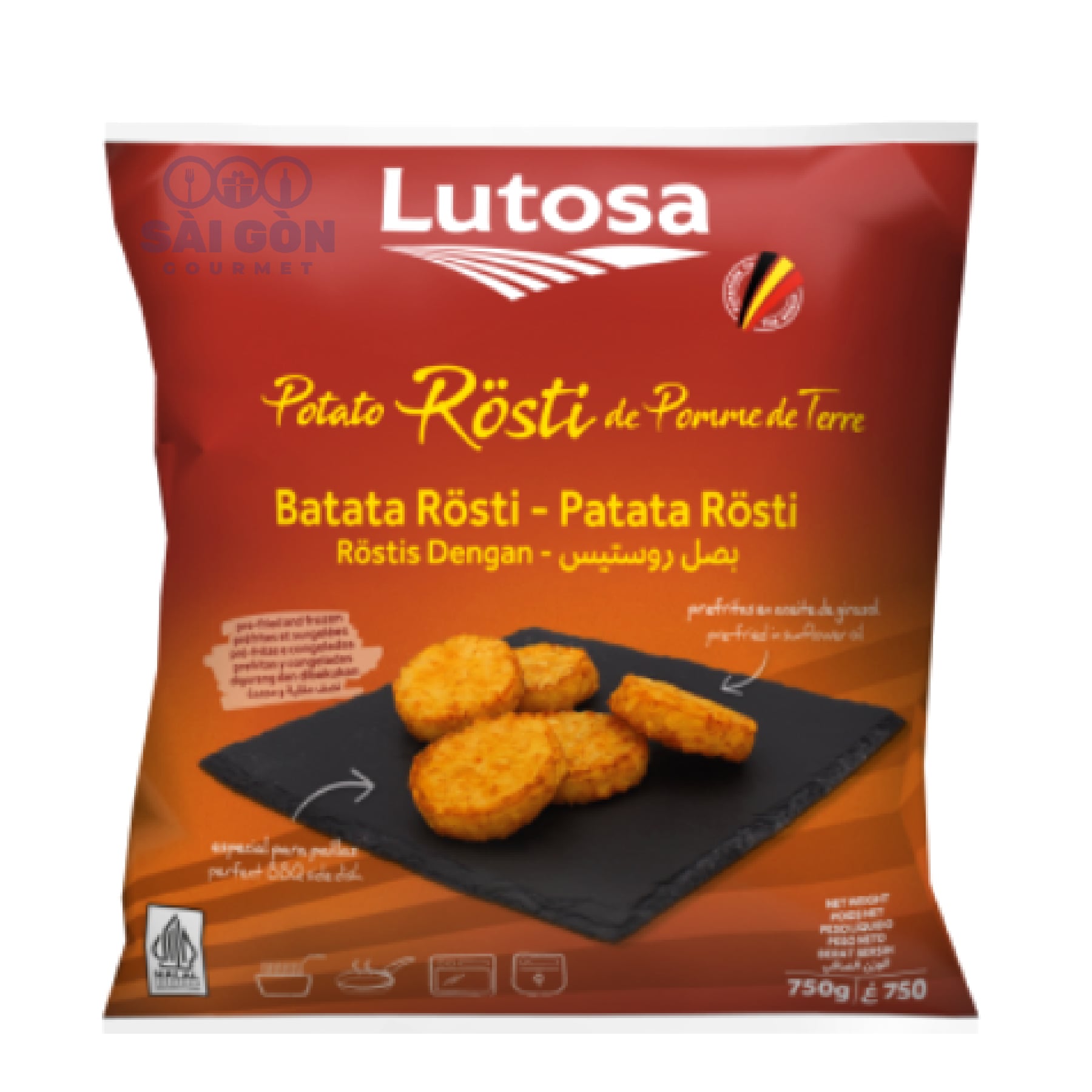 Khoai tây đông lạnh Rosti 750g (miếng tròn) - Lutosa