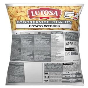 Khoai tây đông lạnh Bỉ  loại cắt múi Potato Chips Lutosa 2,5kg