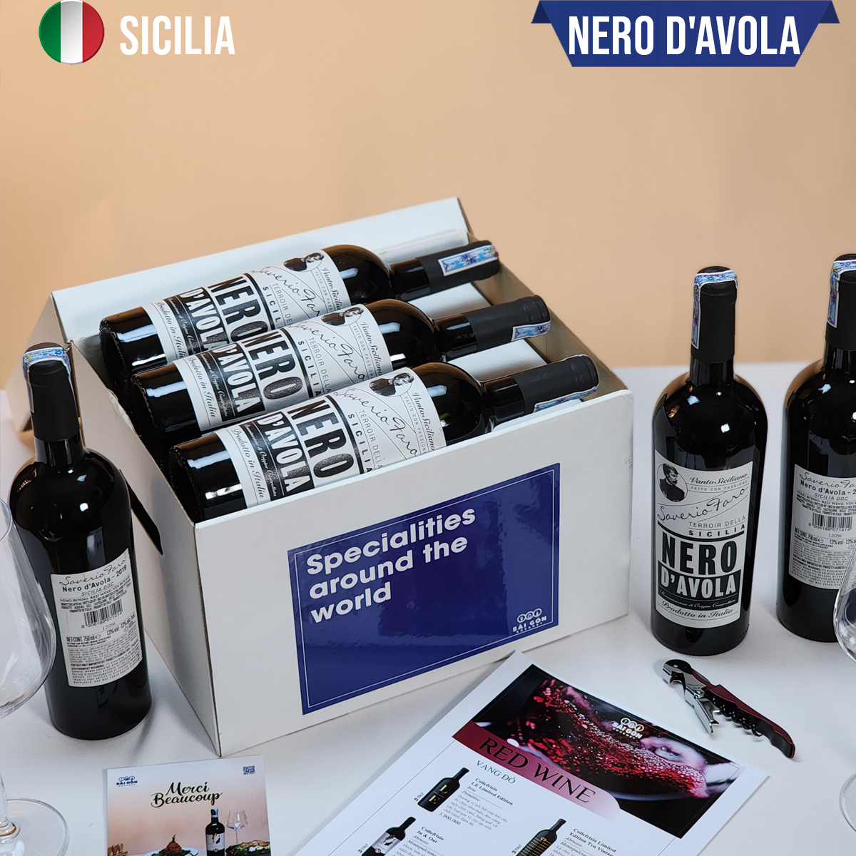 Vang Đỏ Italy NERO D'AVOLA - BOX 6
