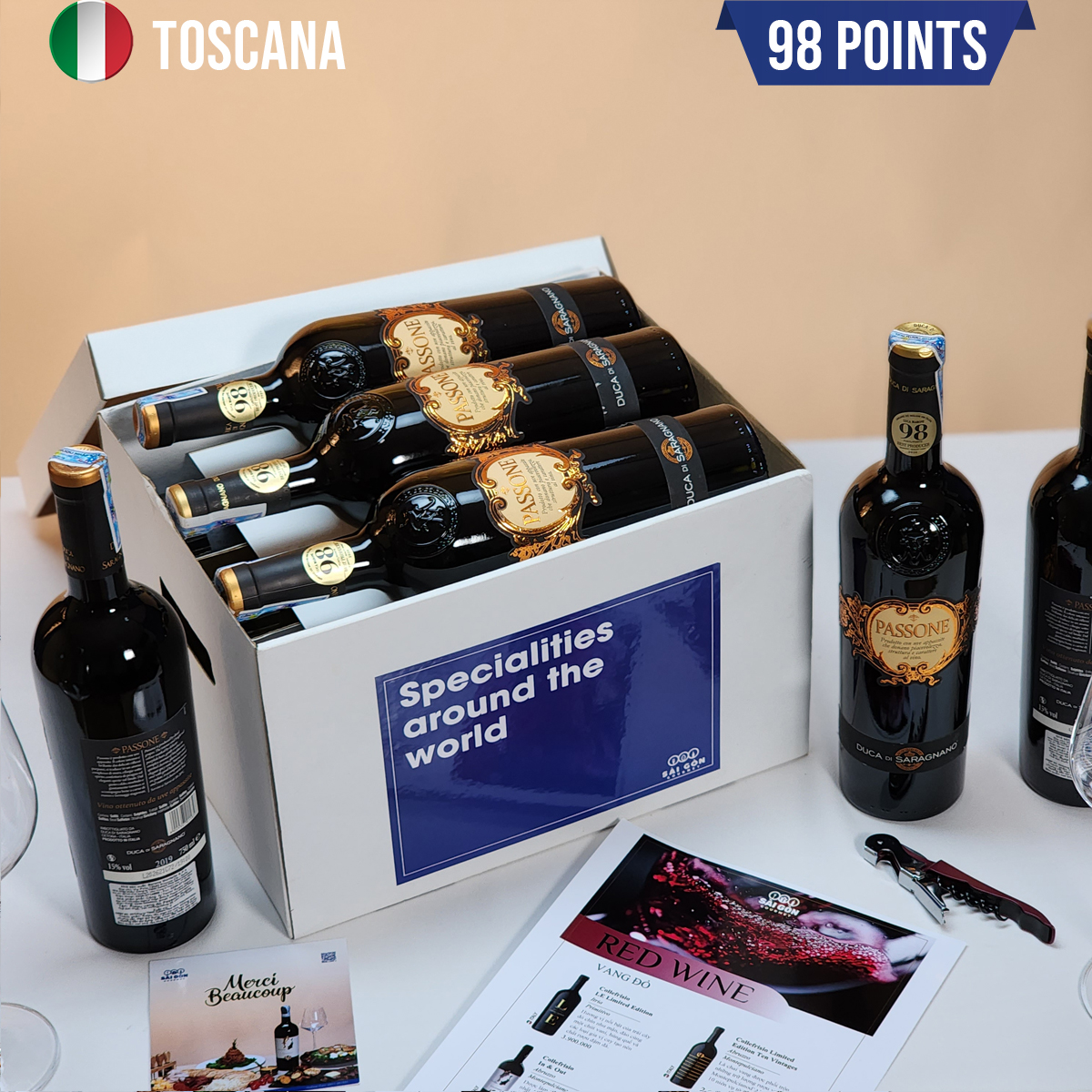 Vang Đỏ Italy PASSONE ROSSO  BOX 6