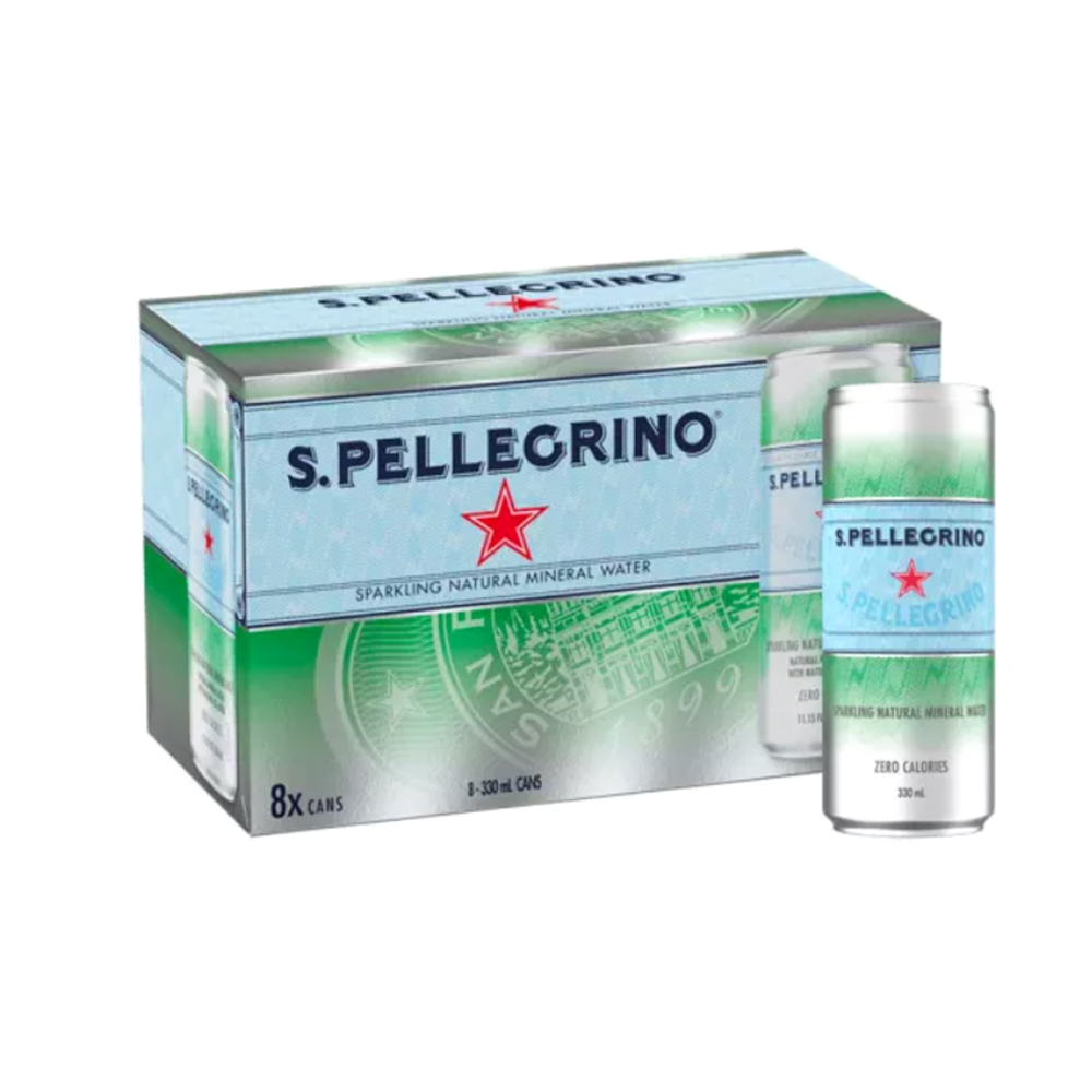 Nước khoáng có ga tự nhiên San Pellegrino 330ml (lon) - Sparkling Natural Mineral Water San Pellegrino