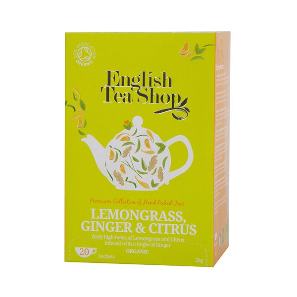 Trà Organic Lemongrass Ginger và Citrus Fruits - English Tea Shop - 20 gói
