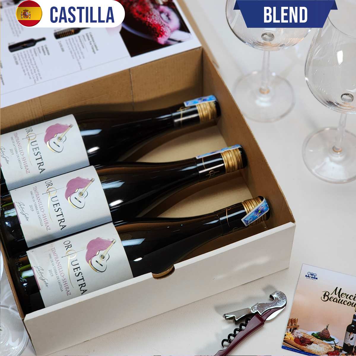 Vang Đỏ Tây Ban Nha ORQUESTRA TEMPRANILLO - SHIRAZ Box 3