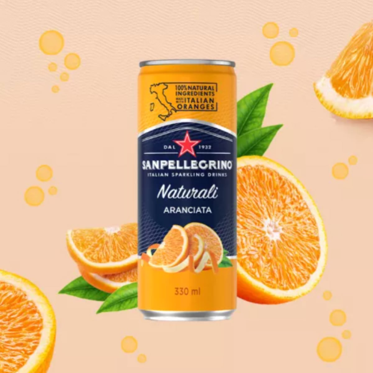 Nước cam có ga Sanpellegrino - Sparkling Aranciata 330ml