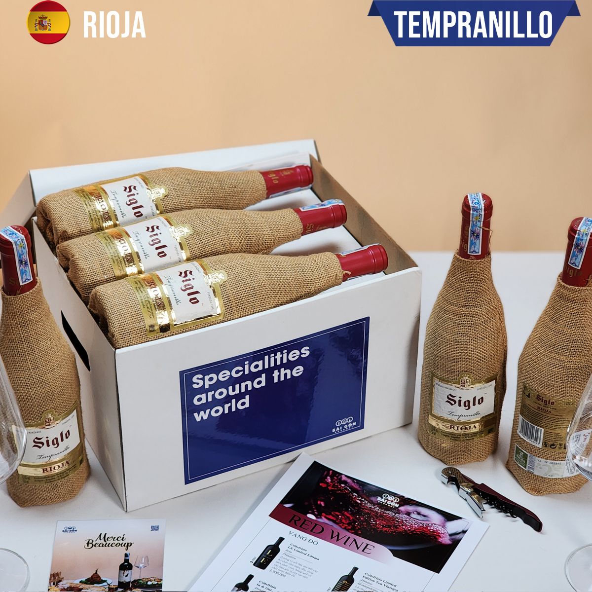 Hộp 6 chai vang đỏ Tây Ban Nha RIOJA CRIANZA