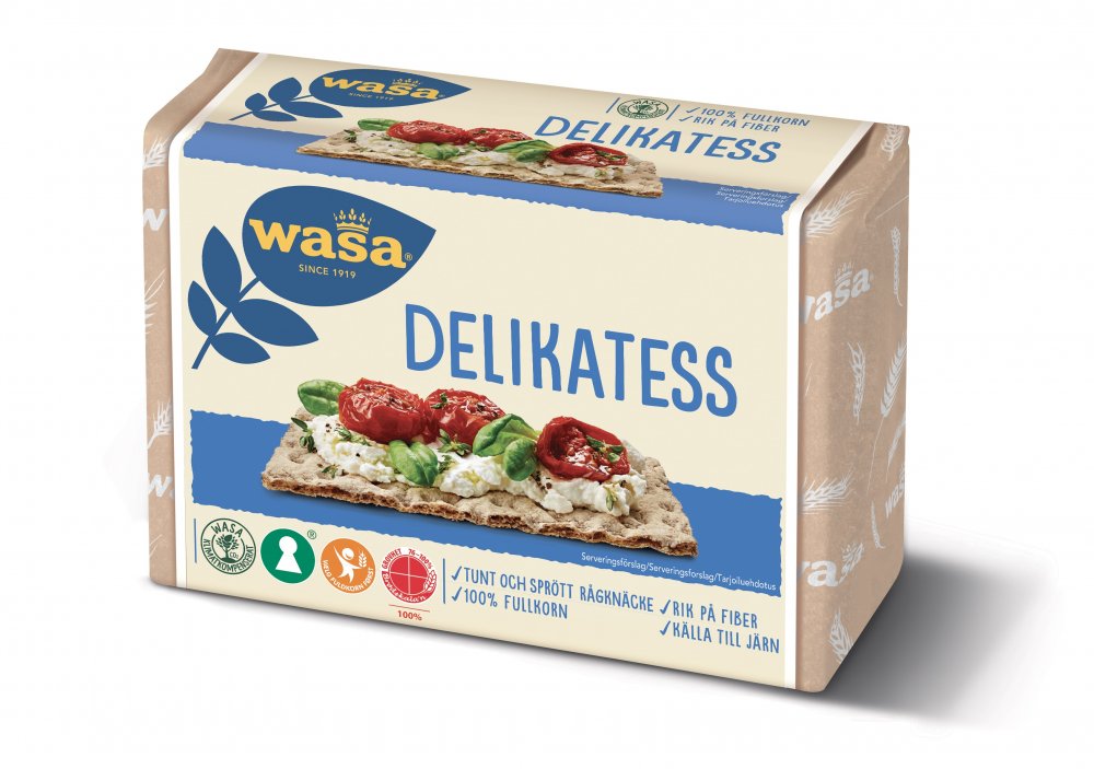 Bánh lúa mạch nguyên hạt Wasa Delikatess - Gói 270g