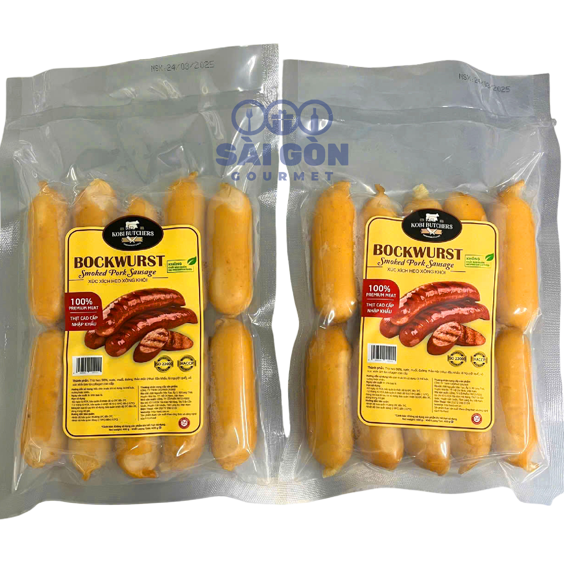 Xúc Xích Heo Xông Khói Bockwurst 400g - Smoked Pork Sausage Bockwurst