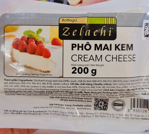 Phô mai kem Bottega Zelachi 200g - Bottega Zelachi cream cheese 200g