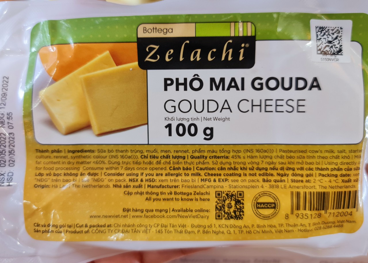 Phô mai Gouda Bottega Zelachi 100g - Bottega Zelachi Gouda chesse 100g
