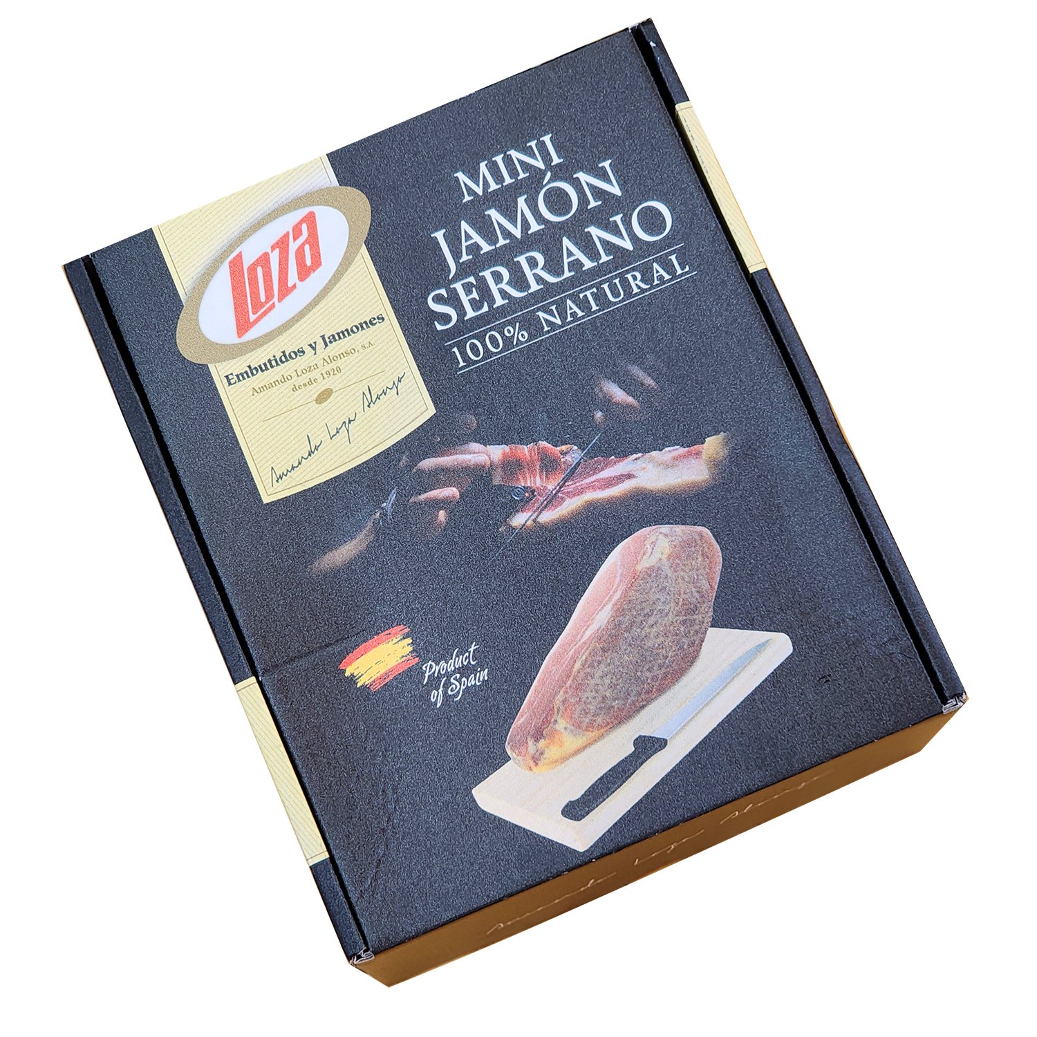 ĐÙI HEO MUỐI MINI SERRANO 100% NATURAL - GIFT BOX SET 1Kg (Bao gồm giá đỡ và dao)