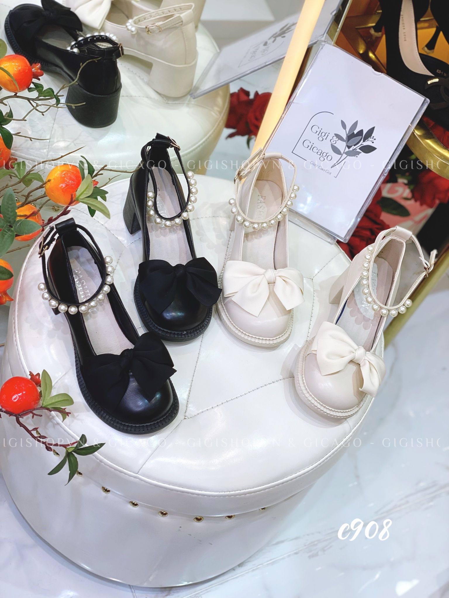 Cao gót vuông Lolita C908