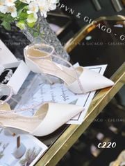 Cao gót nhọn dây đá GIAYCUOI C220