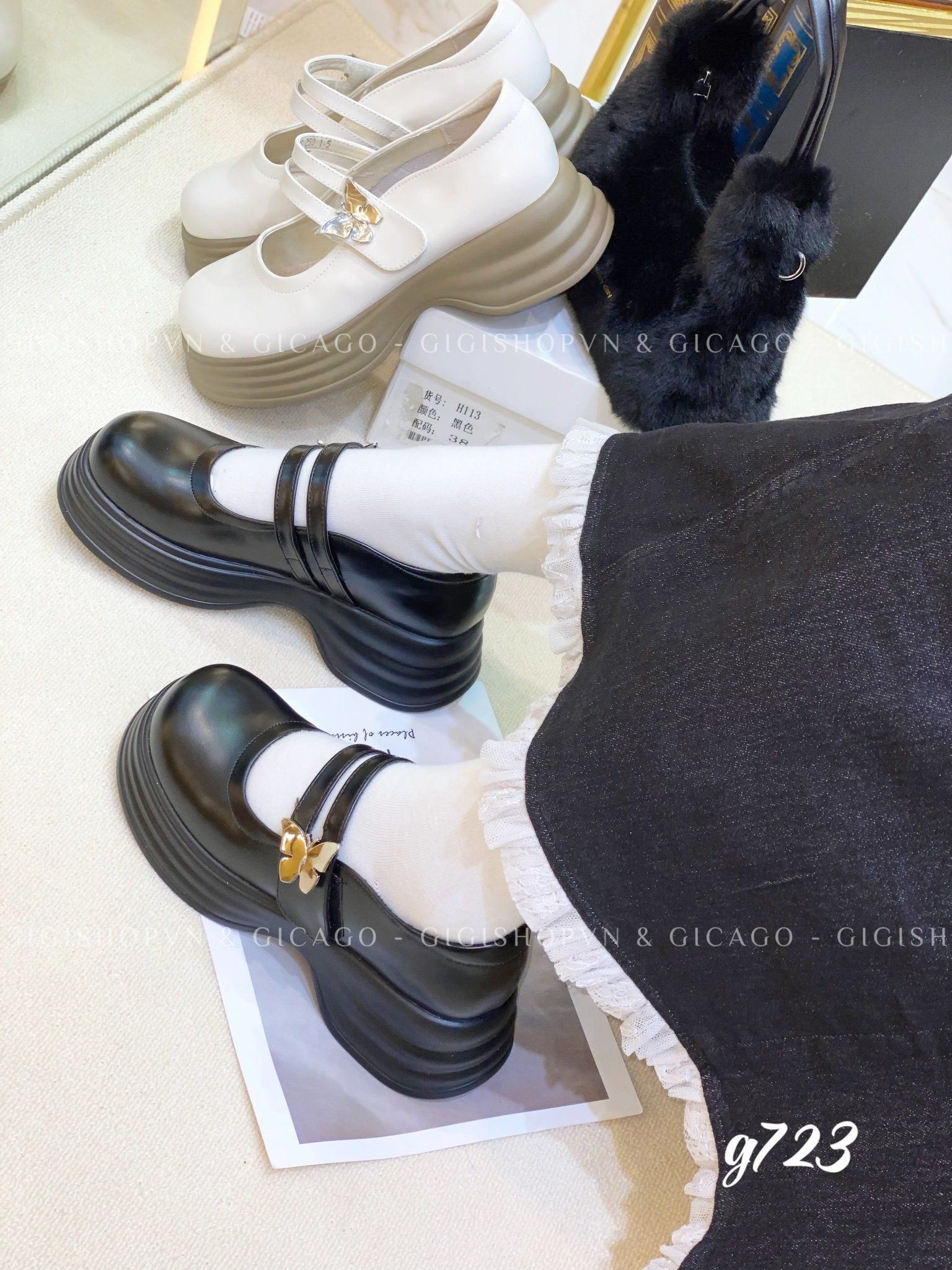 Giày Mary charm bướm G723