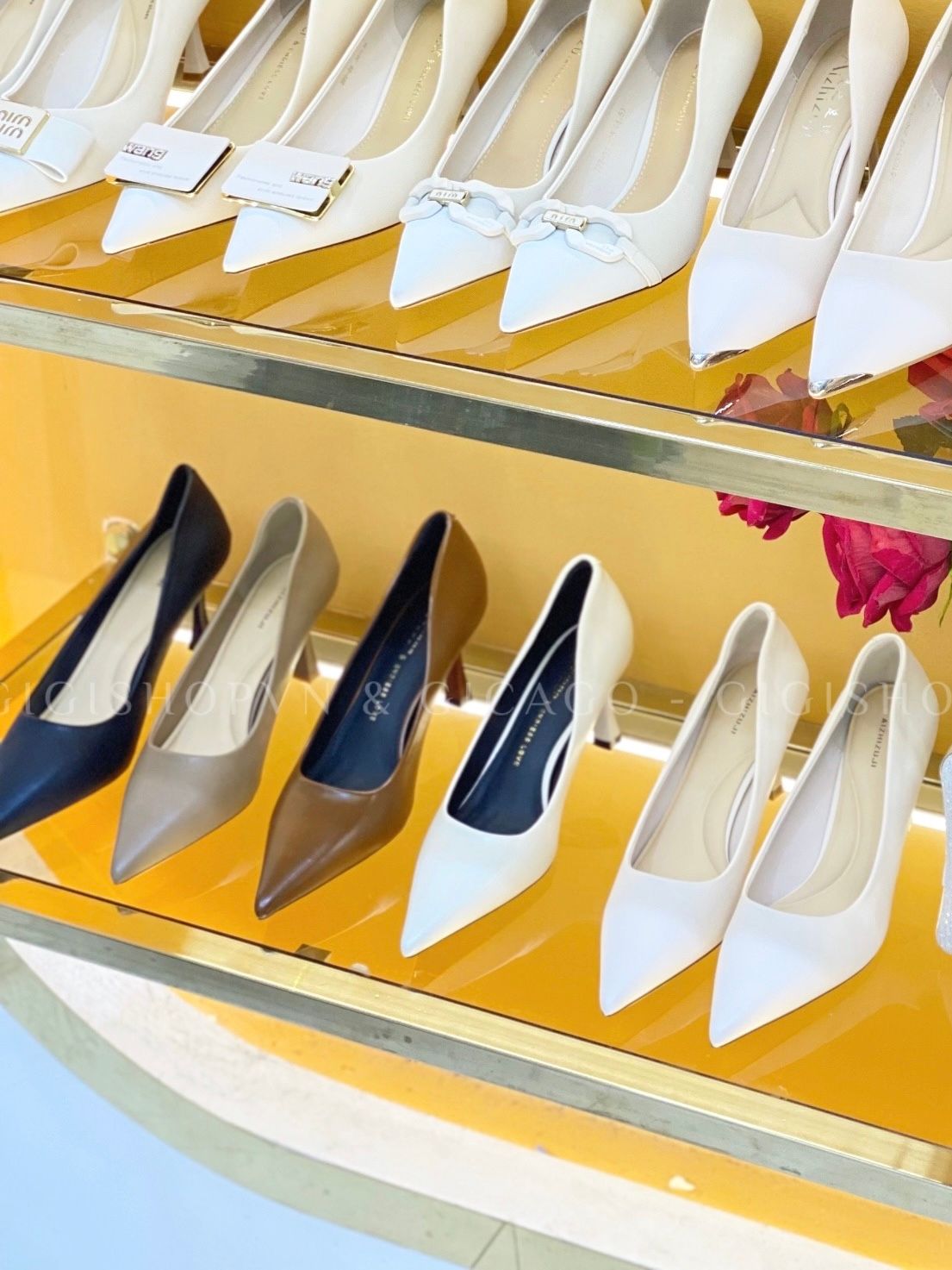 Cao gót nhọn da trơn C854