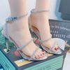 Sandal gót nhọn dây đính đá S637