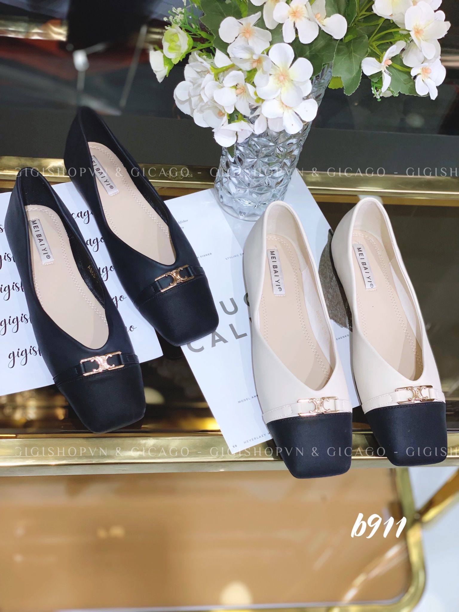 Giày búp bê mũi vuông B911