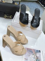 Guốc gót vuông gỗ D376