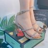Sandal gót nhọn dây đính đá S637