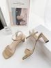 Sandal gót vuông quai ngang S841