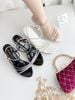 Sandal gót nhọn dây đính đá WD S845