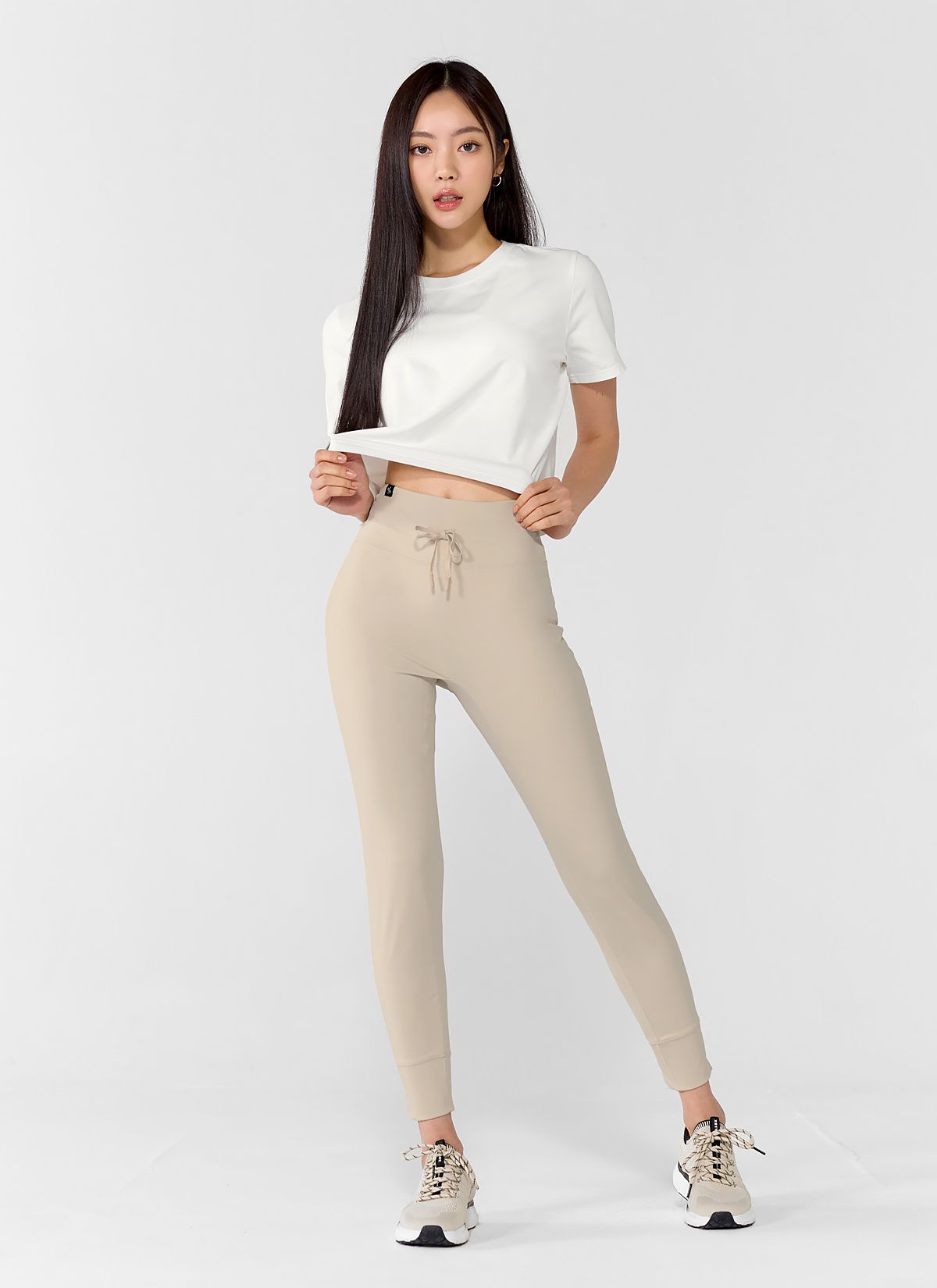  XWFLG04H3 _ Wide banding jogger fit leggings pants Sheraton beige 