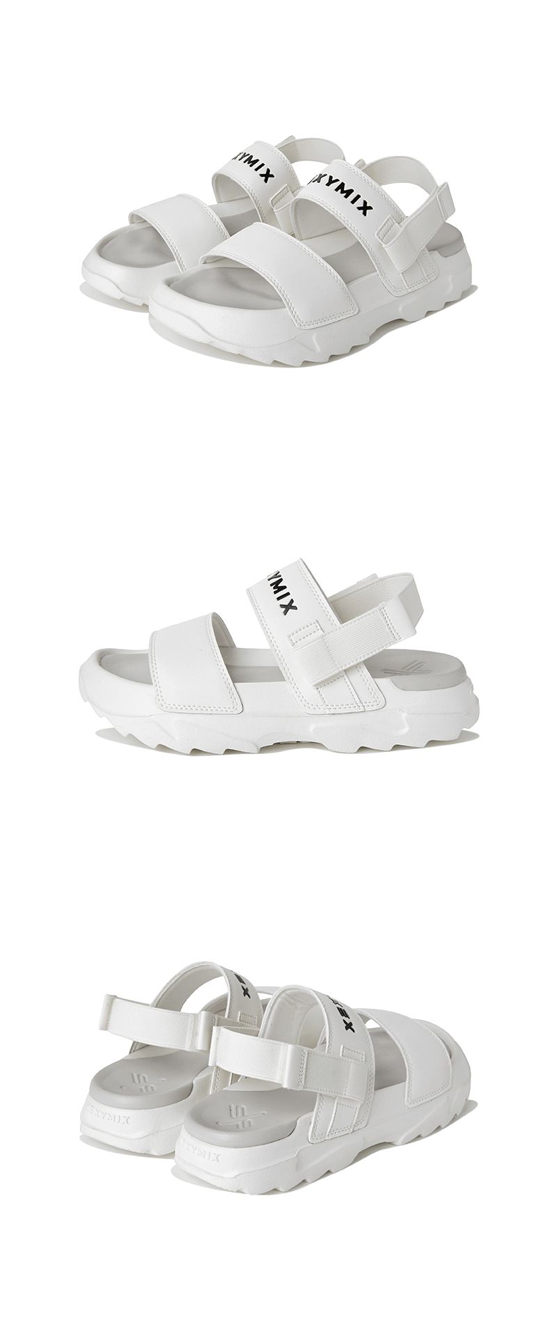  XED223C_Slide & Sandal X-Strap Leather 2 Ways Shoes_Neo White 